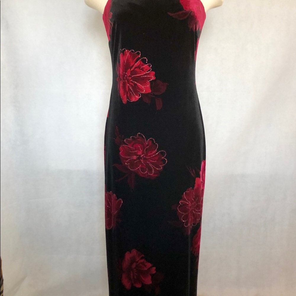 🎁🥂Arianna by Rachel Kaye Black Velvet Maxi Dress - Picture 3 of 8